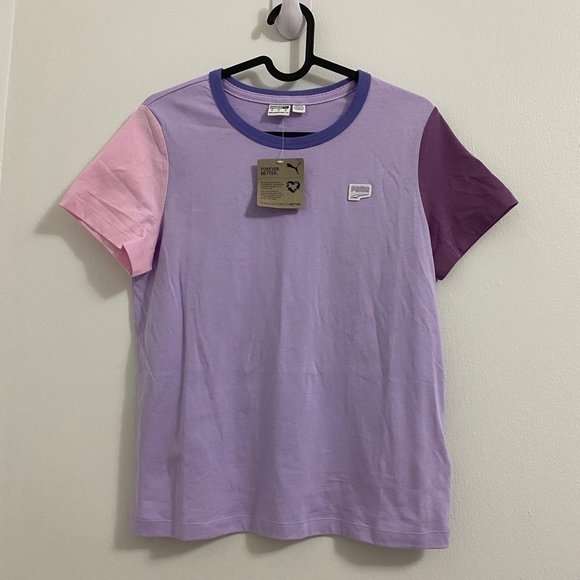 (NWT) Puma  Downtown color block t-shirt in lilac and pink - Picture 9 of 13